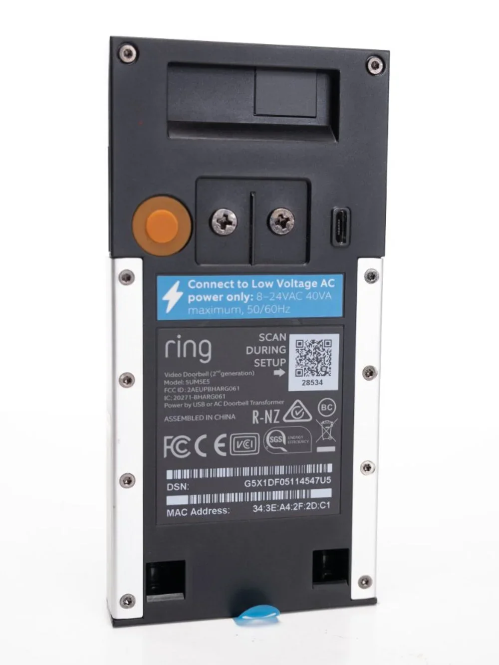 NEW RING Doorbell Camera V2 Wired (no box)